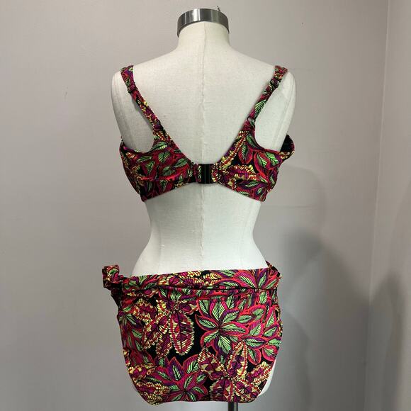 Pour Moi Tropical Bikini Set Top 38G Bottom 18 High Waist Swim - Picture 6 of 11